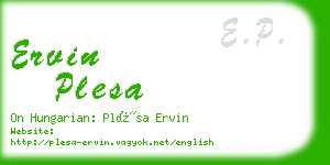 ervin plesa business card